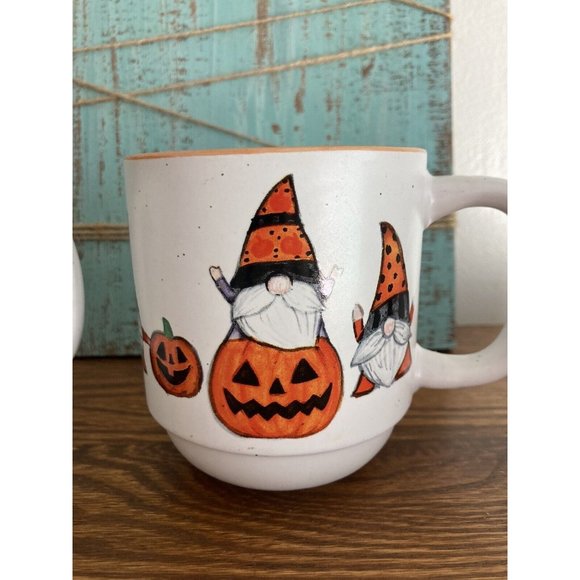 Cobwebs & Cauldrons Halloween Gnomes And Pumpkins Set of 2 MUG Stoneware - Picture 4 of 8